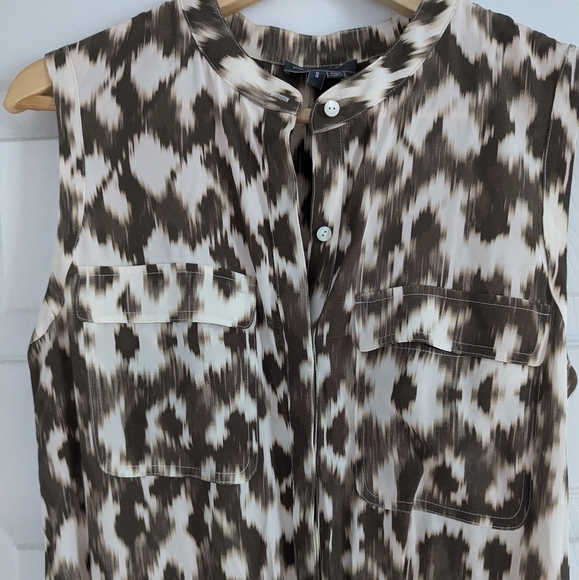 Vince 100% silk Ikat print midi dress - S - Picture 6 of 9